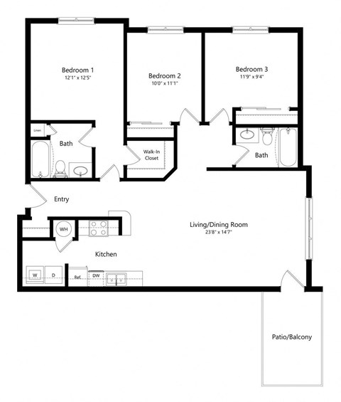 the York River floorplan at williamsburg park apartments